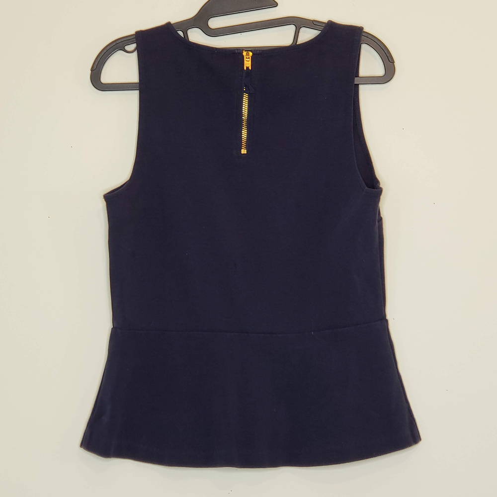 J. Crew Factory navy peplum tank top - Picture 2 of 4